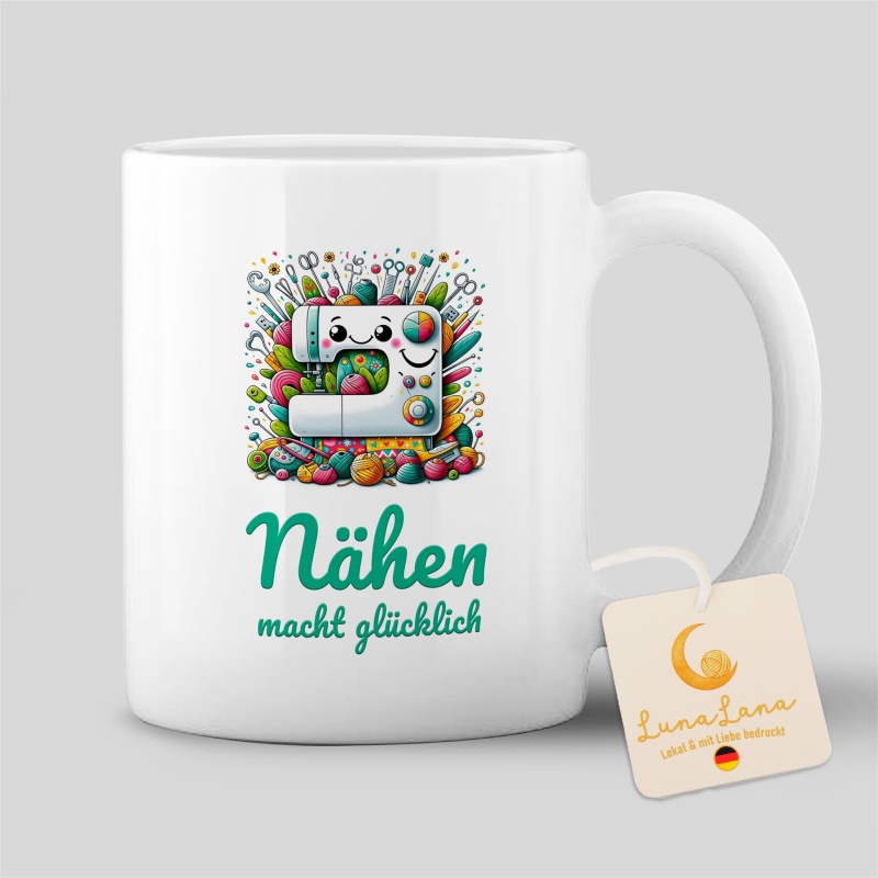 Tasse "Nähen macht glücklich"