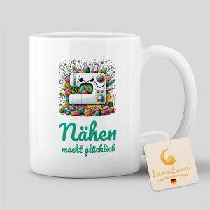 Tasse "Nähen macht glücklich"