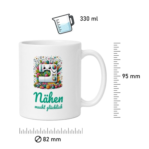 Tasse »Nähen macht glücklich«