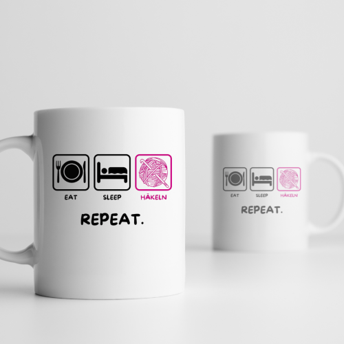 Tasse »Eat Sleep Häkeln Repeat«