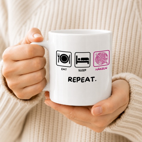 Tasse »Eat Sleep Häkeln Repeat«