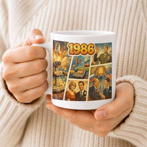 Tasse »1986 Retro-Jahresmotiv«