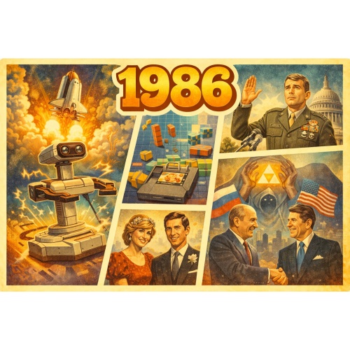 Tasse »1986 Retro-Jahresmotiv«