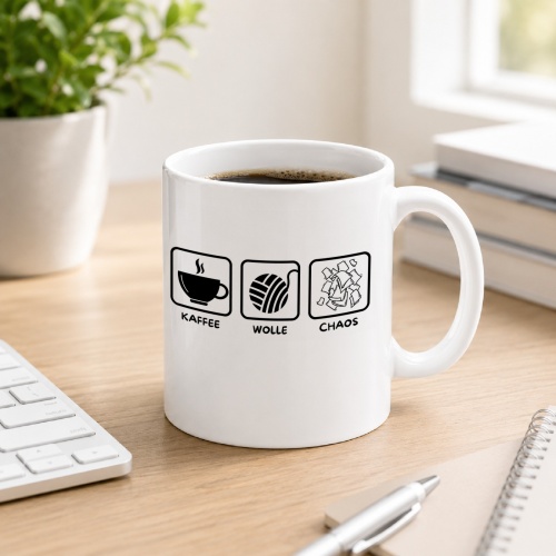 Tasse »Kaffee, Wolle, Chaos – das Leben von...