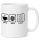 Tasse »Kaffee, Wolle, Chaos – das Leben von WUNSCHNAME«