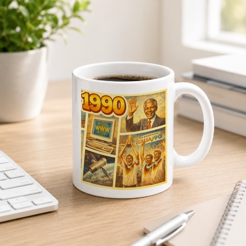 Tasse »1990 – Zeitreise-Motiv«