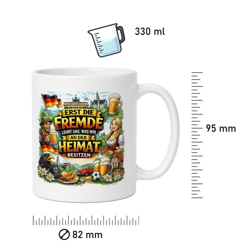 Tasse »Erst die Fremde lehrt uns, was wir an der Heimat besitzen«