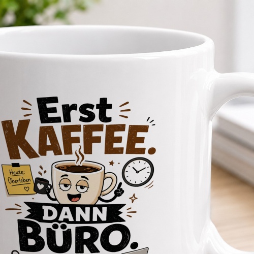 Tasse »Erst Kaffee. Dann Büro. Vielleicht.«
