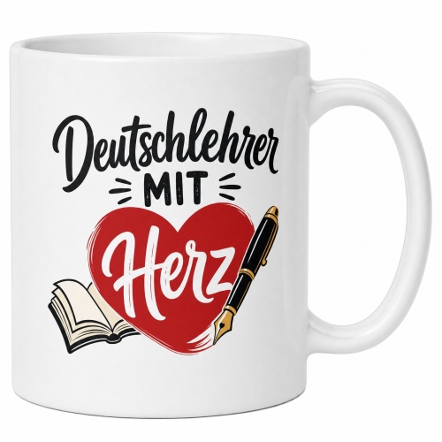 Tasse »Deutschlehrer mit Herz«