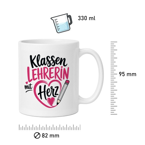 Tasse »Klassenlehrerin mit Herz«