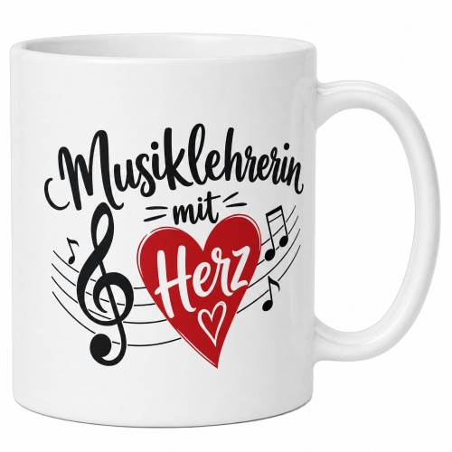 Tasse »Musiklehrerin mit Herz«