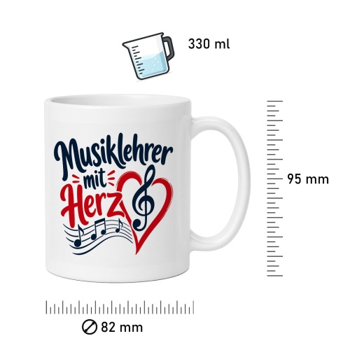 Tasse »Musiklehrer mit Herz«