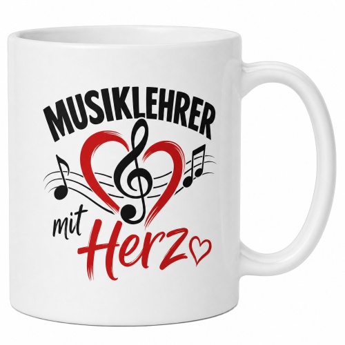 Tasse »Musiklehrer mit Herz«
