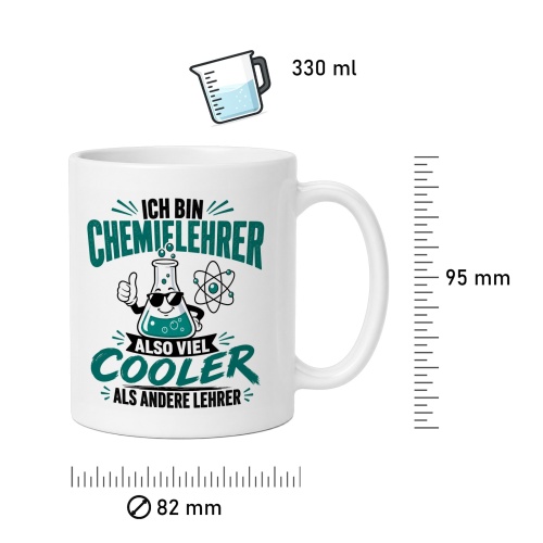 Tasse »Ich bin Chemielehrer, also viel cooler«