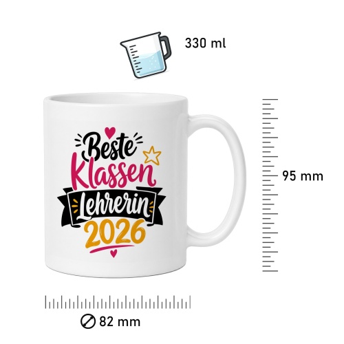Tasse »Beste Klassenlehrerin 2026«