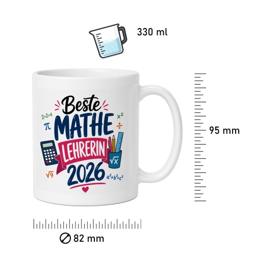 Tasse »Beste Mathe Lehrerin 2026«