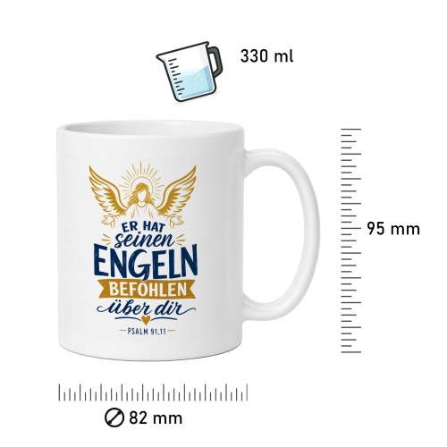 Tasse »Er hat seinen Engeln befohlen über dir«