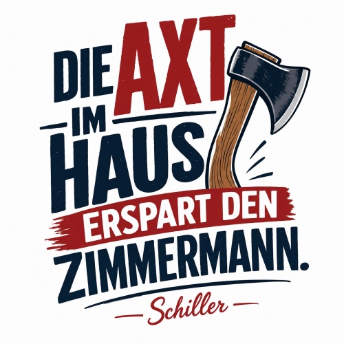 Tasse »Die Axt im Haus erspart den Zimmermann.«