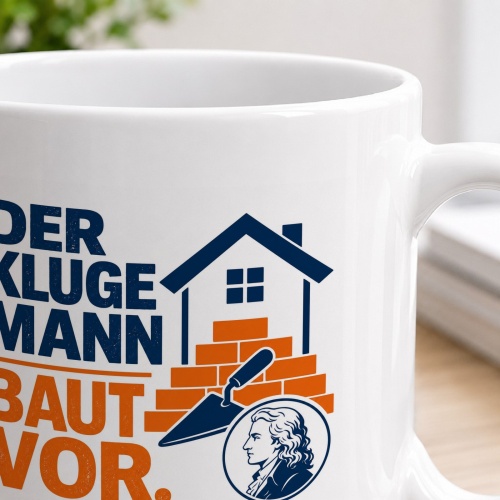Tasse »Der kluge Mann baut vor.«