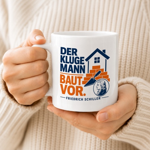 Tasse »Der kluge Mann baut vor.«
