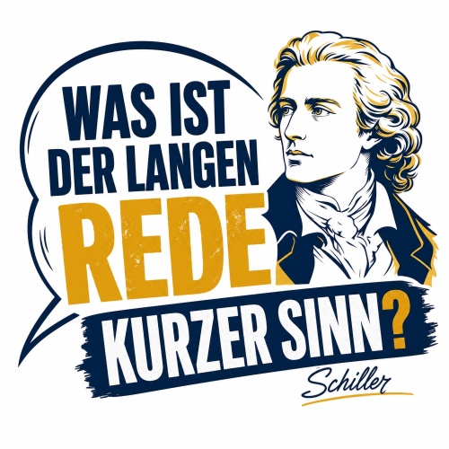 Tasse »Was ist der langen Rede kurzer Sinn?«