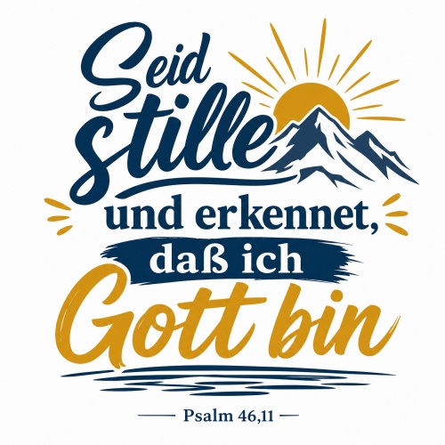 Tasse »Seid stille und erkennet, daß ich Gott bin«