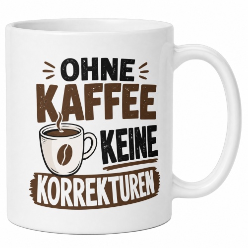 Tasse »Ohne Kaffee keine Korrekturen«
