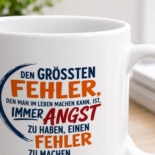 Tasse »Den größten Fehler ... Angst ... Fehler«