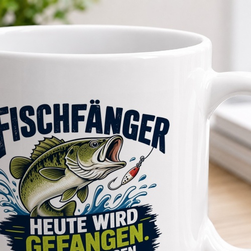 Tasse »Fischfänger – Heute wird gefangen. Oder gelogen.«