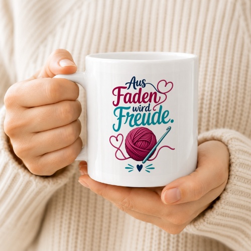 Tasse »Aus Faden wird Freude.«