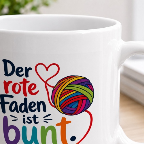 Tasse »Der rote Faden ist bunt«