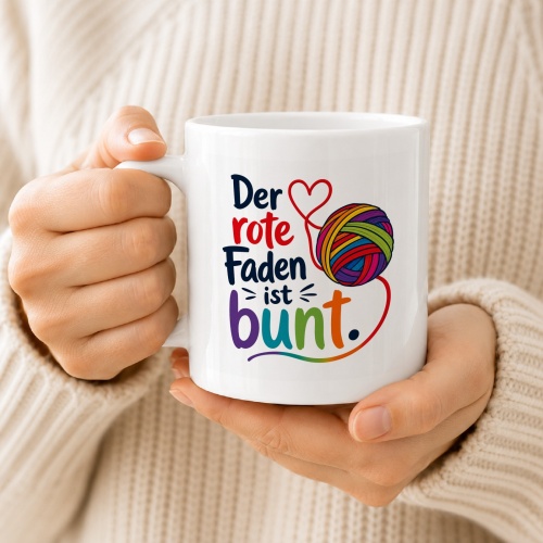 Tasse »Der rote Faden ist bunt«