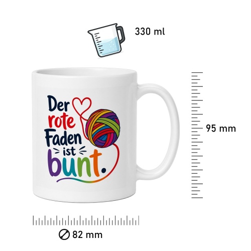 Tasse »Der rote Faden ist bunt«