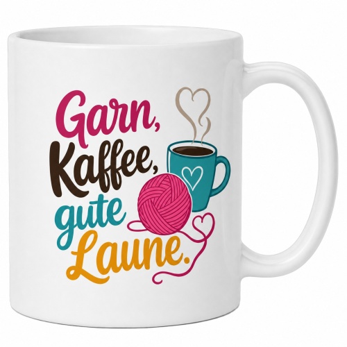 Tasse »Garn, Kaffee, gute Laune«