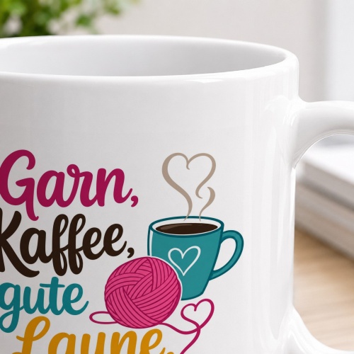 Tasse »Garn, Kaffee, gute Laune«