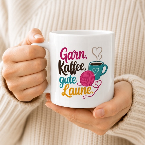 Tasse »Garn, Kaffee, gute Laune«