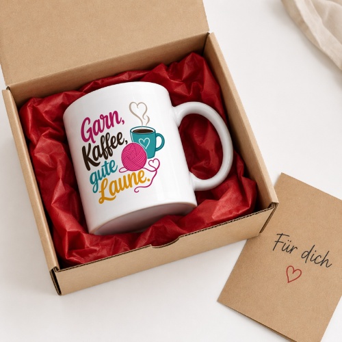 Tasse »Garn, Kaffee, gute Laune«