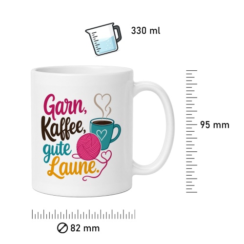 Tasse »Garn, Kaffee, gute Laune«