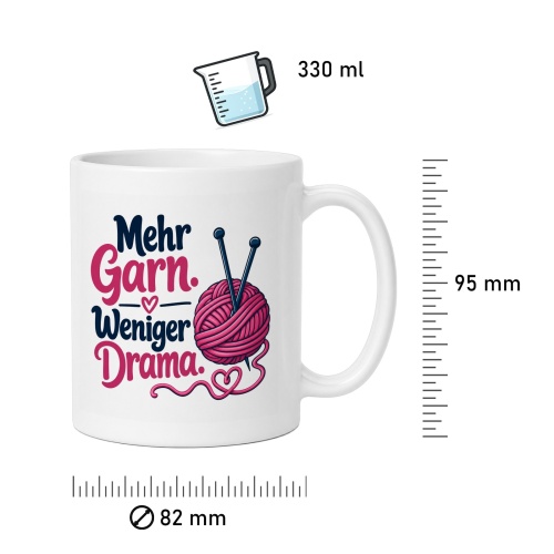 Tasse »Mehr Garn. Weniger Drama.«
