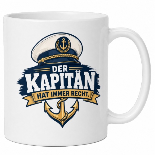 Tasse »Der Kapitän hat immer recht.«