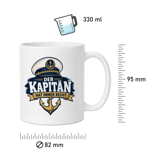 Tasse »Der Kapitän hat immer recht.«