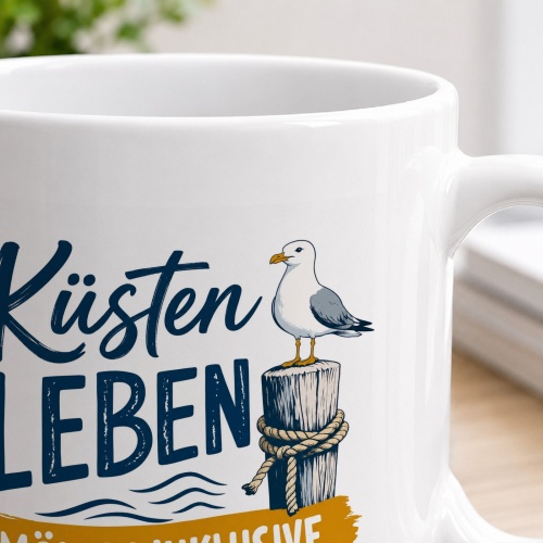 Tasse »Küstenleben – Möwen inklusive«
