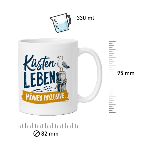 Tasse »Küstenleben – Möwen inklusive«