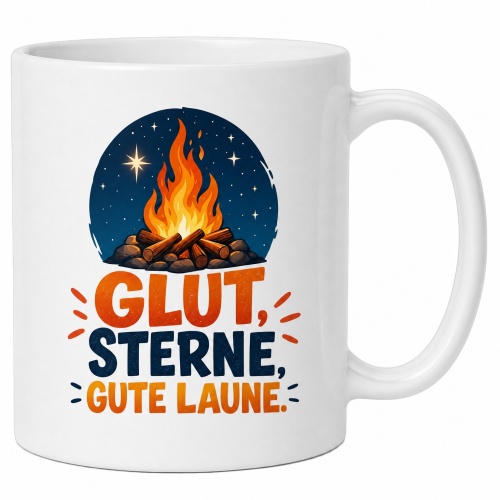 Tasse »Glut, Sterne, gute Laune.«