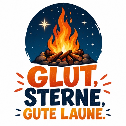 Tasse »Glut, Sterne, gute Laune.«