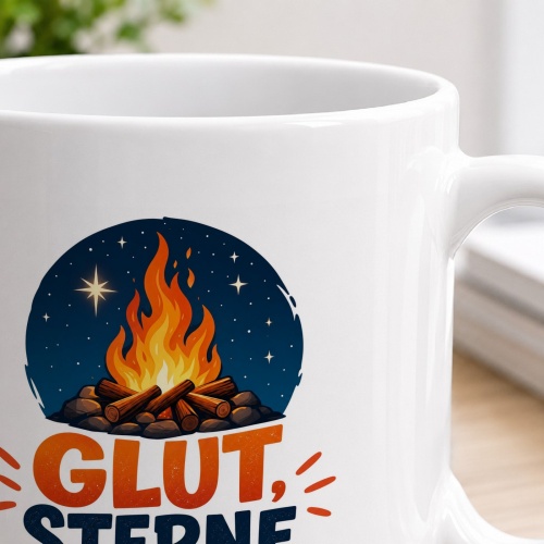 Tasse »Glut, Sterne, gute Laune.«