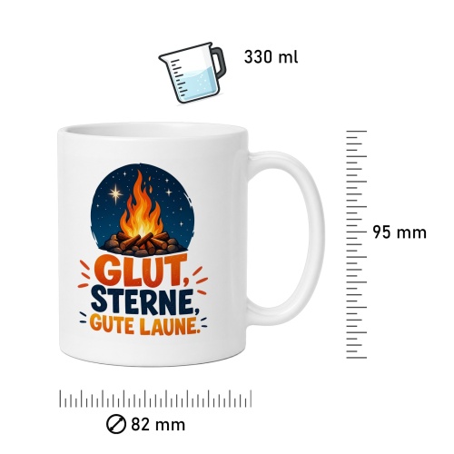 Tasse »Glut, Sterne, gute Laune.«