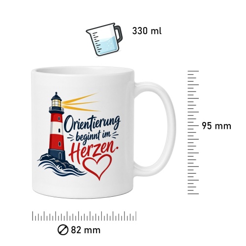 Tasse »Orientierung beginnt im Herzen«
