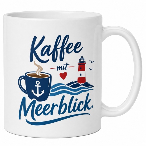 Tasse »Kaffee mit Meerblick«