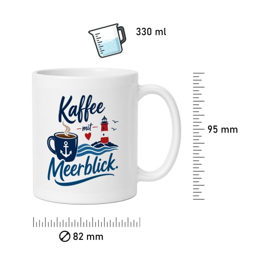 Tasse »Kaffee mit Meerblick«